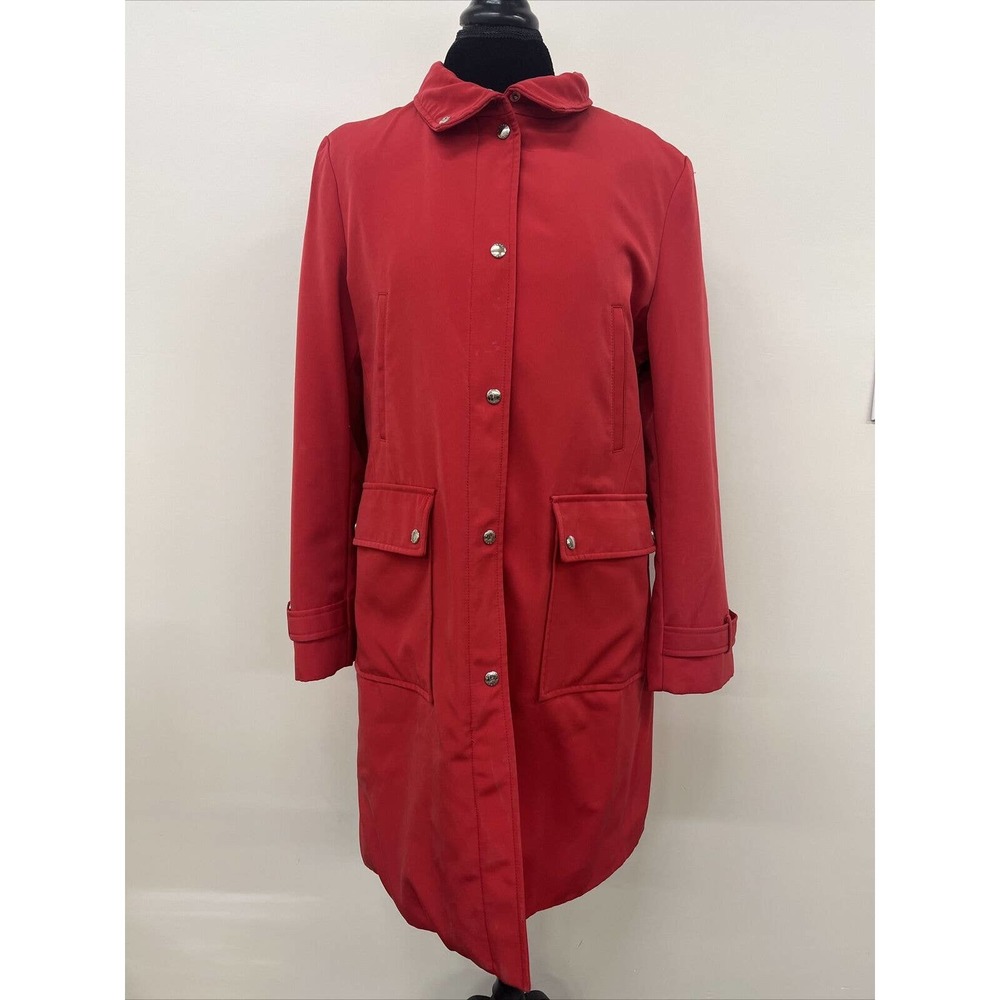 Michael Kors Jacket long red womens sz L high collar pockets FS Benefits Charity